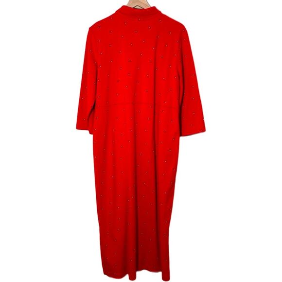 Coldwater Creek Vibrant Red 3/4 Sleeve Thick Maxi Dress Women’s 1X - Picture 2 of 12